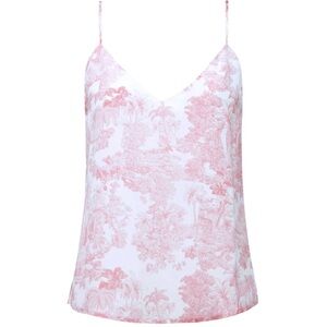 L'AGENCE JANE CAMISOLE TANK IN ROSE TAN MULTI TROPICAL TOILE